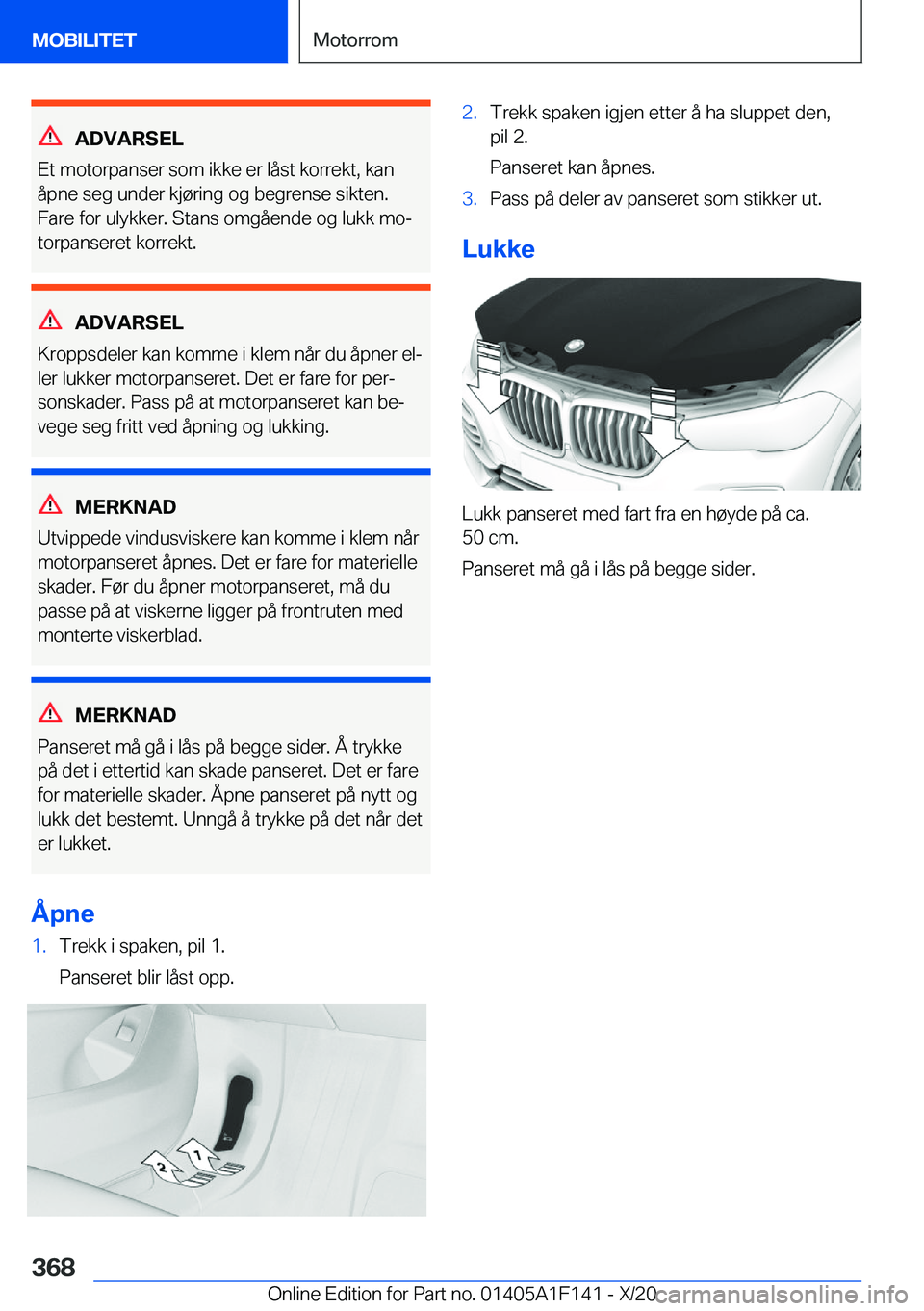 BMW X6 2021  InstruksjonsbØker (in Norwegian) �A�D�V�A�R�S�E�L
�E�t��m�o�t�o�r�p�a�n�s�e�r��s�o�m��i�k�k�e��e�r��l�å�s�t��k�o�r�r�e�k�t�,��k�a�n
�å�p�n�e��s�e�g��u�n�d�e�r��k�j�