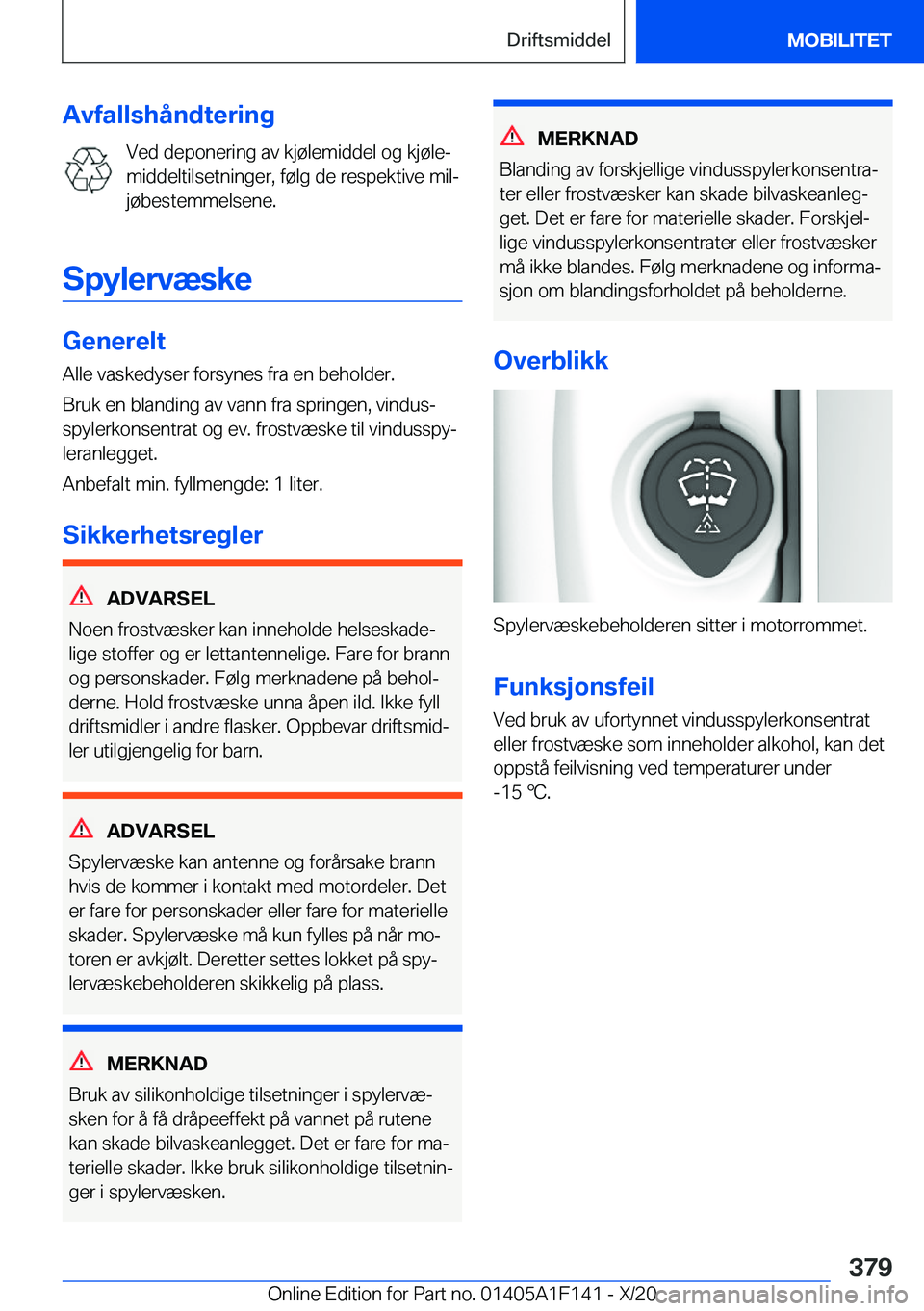 BMW X6 2021  InstruksjonsbØker (in Norwegian) �A�v�f�a�l�l�s�h�å�n�d�t�e�r�i�n�g�V�e�d��d�e�p�o�n�e�r�i�n�g��a�v��k�j�
