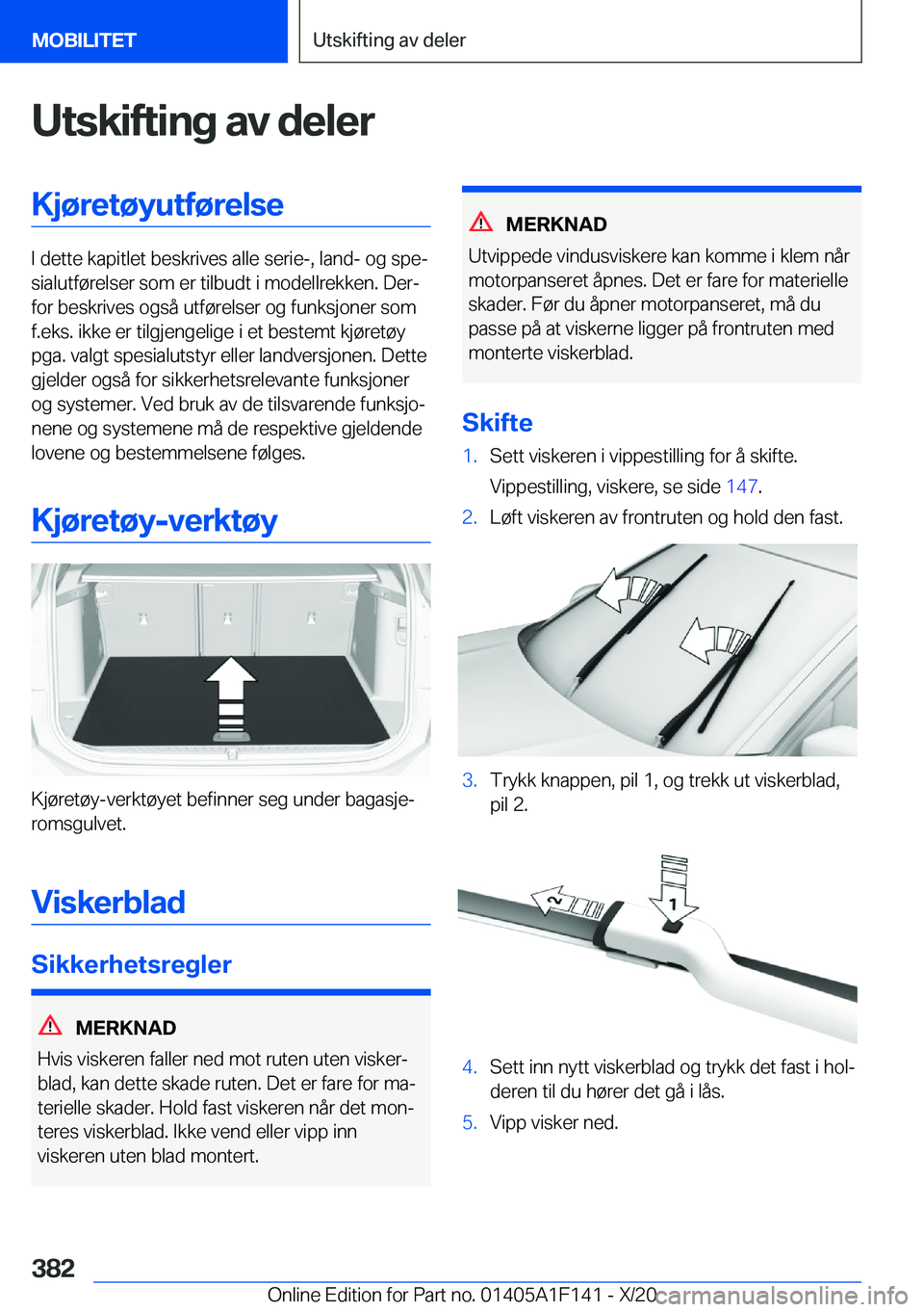 BMW X6 2021  InstruksjonsbØker (in Norwegian) �U�t�s�k�i�f�t�i�n�g��a�v��d�e�l�e�r�K�j�