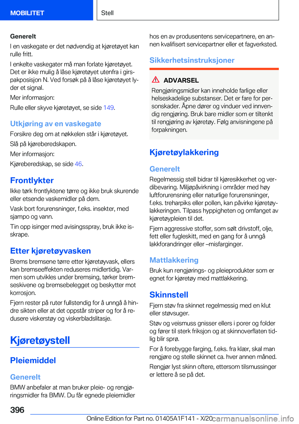 BMW X6 2021  InstruksjonsbØker (in Norwegian) �G�e�n�e�r�e�l�t
�I��e�n��v�a�s�k�e�g�a�t�e��e�r��d�e�t��n�