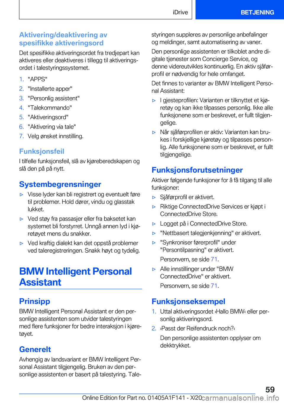 BMW X6 2021  InstruksjonsbØker (in Norwegian) �A�k�t�i�v�e�r�i�n�g�/�d�e�a�k�t�i�v�e�r�i�n�g��a�v
�s�p�e�s�i�f�i�k�k�e��a�k�t�i�v�e�r�i�n�g�s�o�r�d
�D�e�t��s�p�e�s�i�f�i�k�k�e��a�k�t�i�v�e�r�i�n�g�s�o�r�d�e�t��f�r�a��t�r�e�d�j�e�p�a�r�t��k