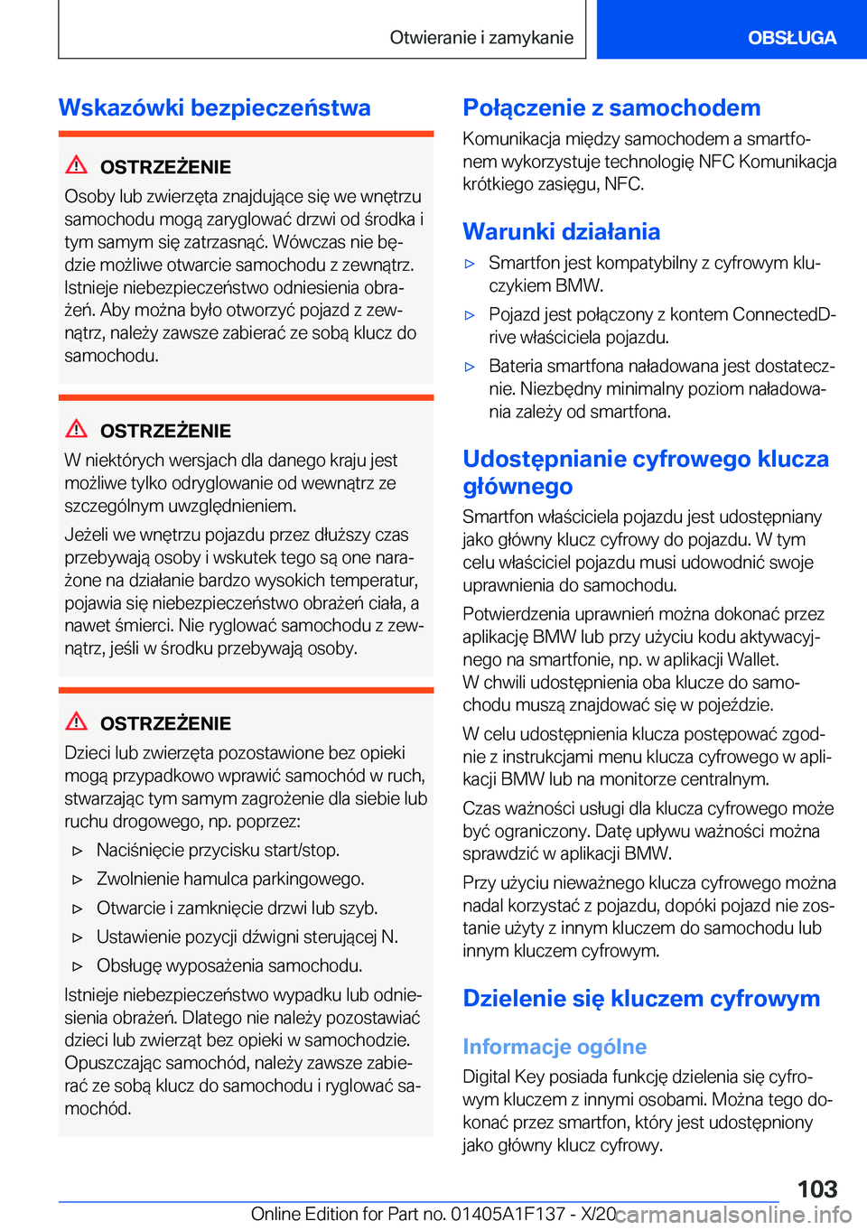 BMW X6 2021  Instrukcja obsługi (in Polish) �W�s�k�a�z�