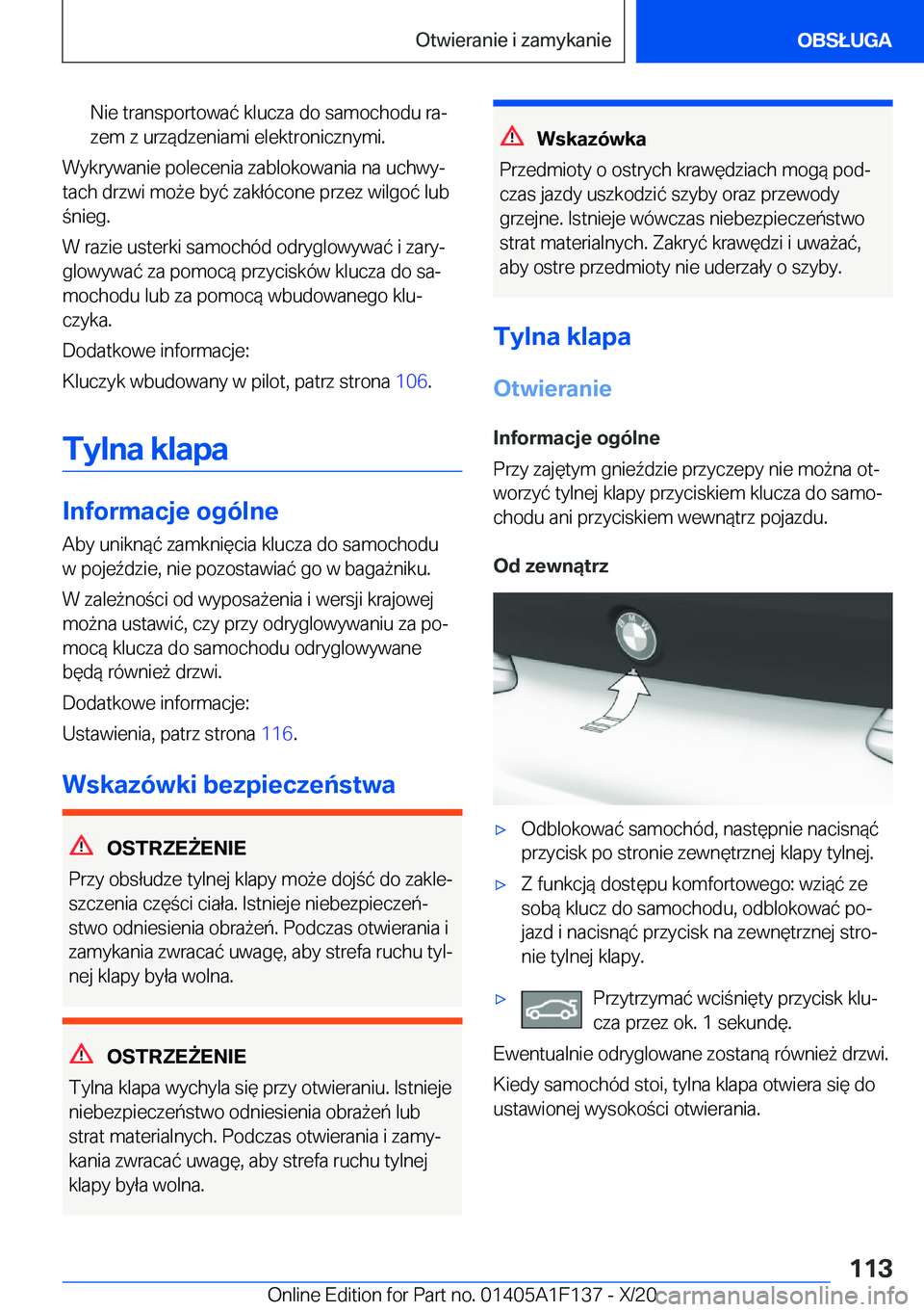 BMW X6 2021  Instrukcja obsługi (in Polish) �N�i�e��t�r�a�n�s�p�o�r�t�o�w�a�