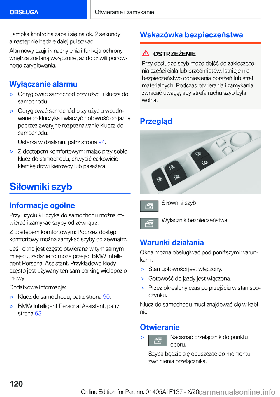 BMW X6 2021  Instrukcja obsługi (in Polish) �L�a�m�p�k�a��k�o�n�t�r�o�l�n�a��z�a�p�a�l�i��s�i�