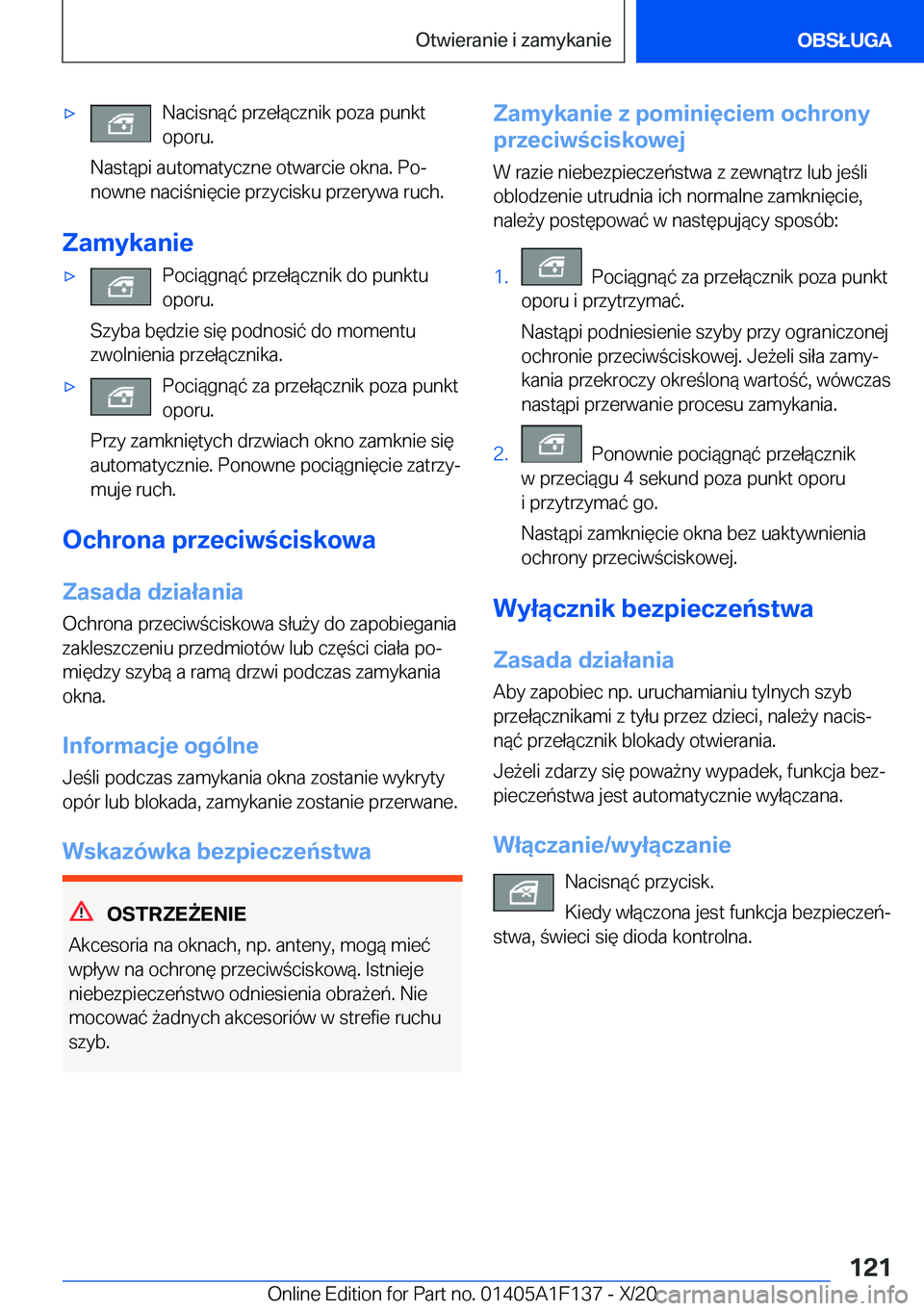 BMW X6 2021  Instrukcja obsługi (in Polish) 'x�N�a�c�i�s�n�