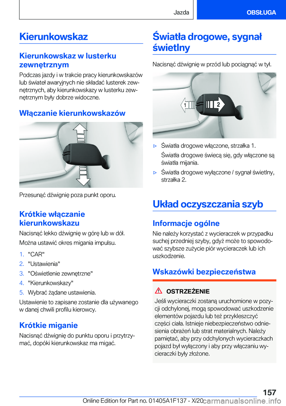 BMW X6 2021  Instrukcja obsługi (in Polish) �K�i�e�r�u�n�k�o�w�s�k�a�z
�K�i�e�r�u�n�k�o�w�s�k�a�z��w��l�u�s�t�e�r�k�u�z�e�w�n�