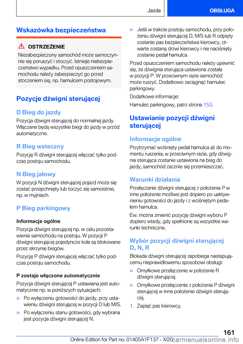 BMW X6 2021  Instrukcja obsługi (in Polish) �W�s�k�a�z�
