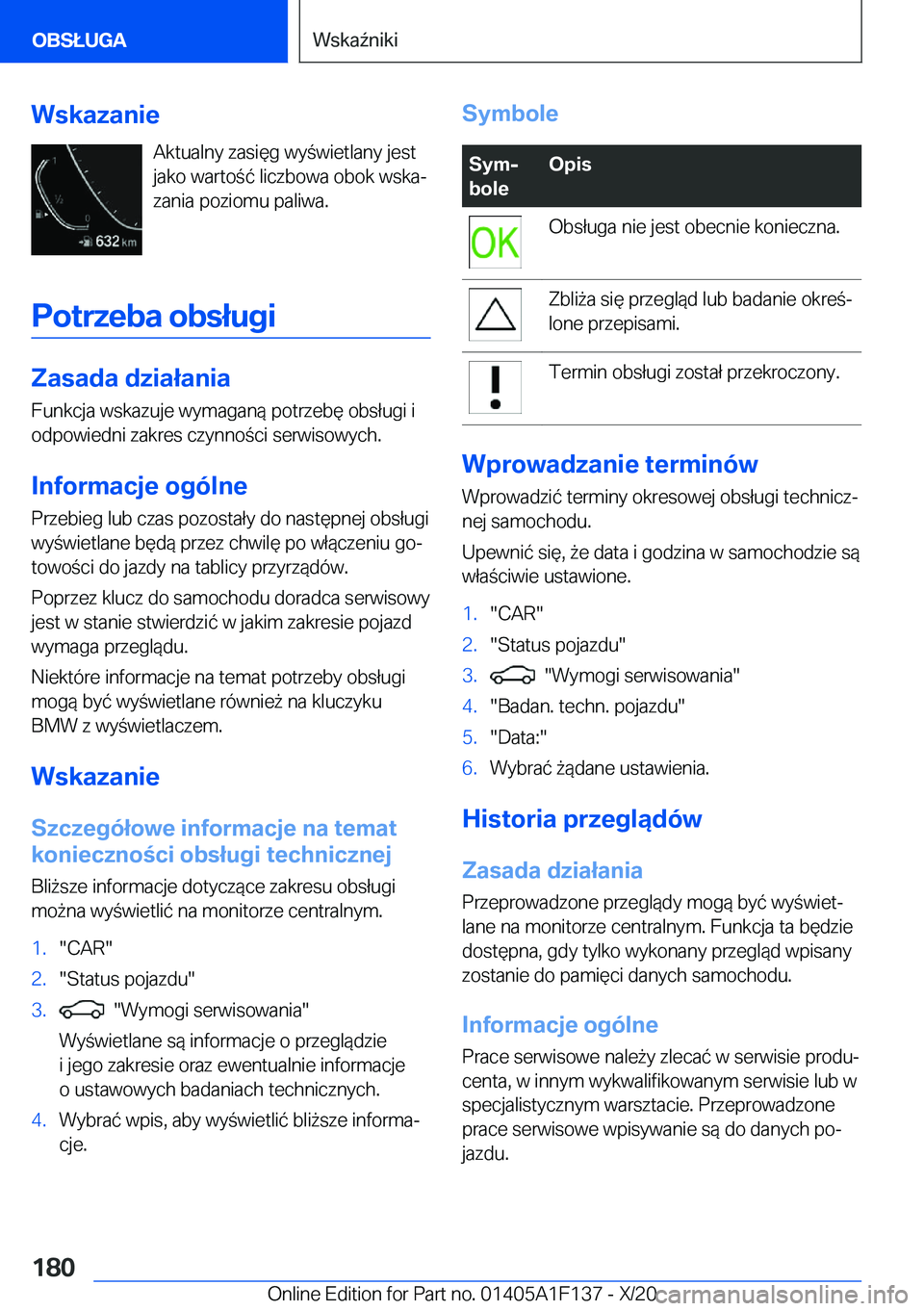 BMW X6 2021  Instrukcja obsługi (in Polish) �W�s�k�a�z�a�n�i�e�A�k�t�u�a�l�n�y��z�a�s�i�