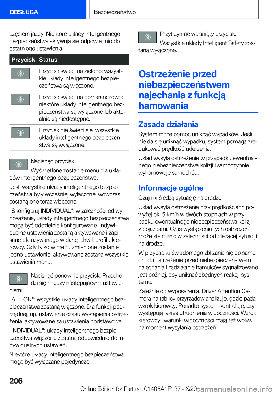 BMW X6 2021  Instrukcja obsługi (in Polish) �c�z�