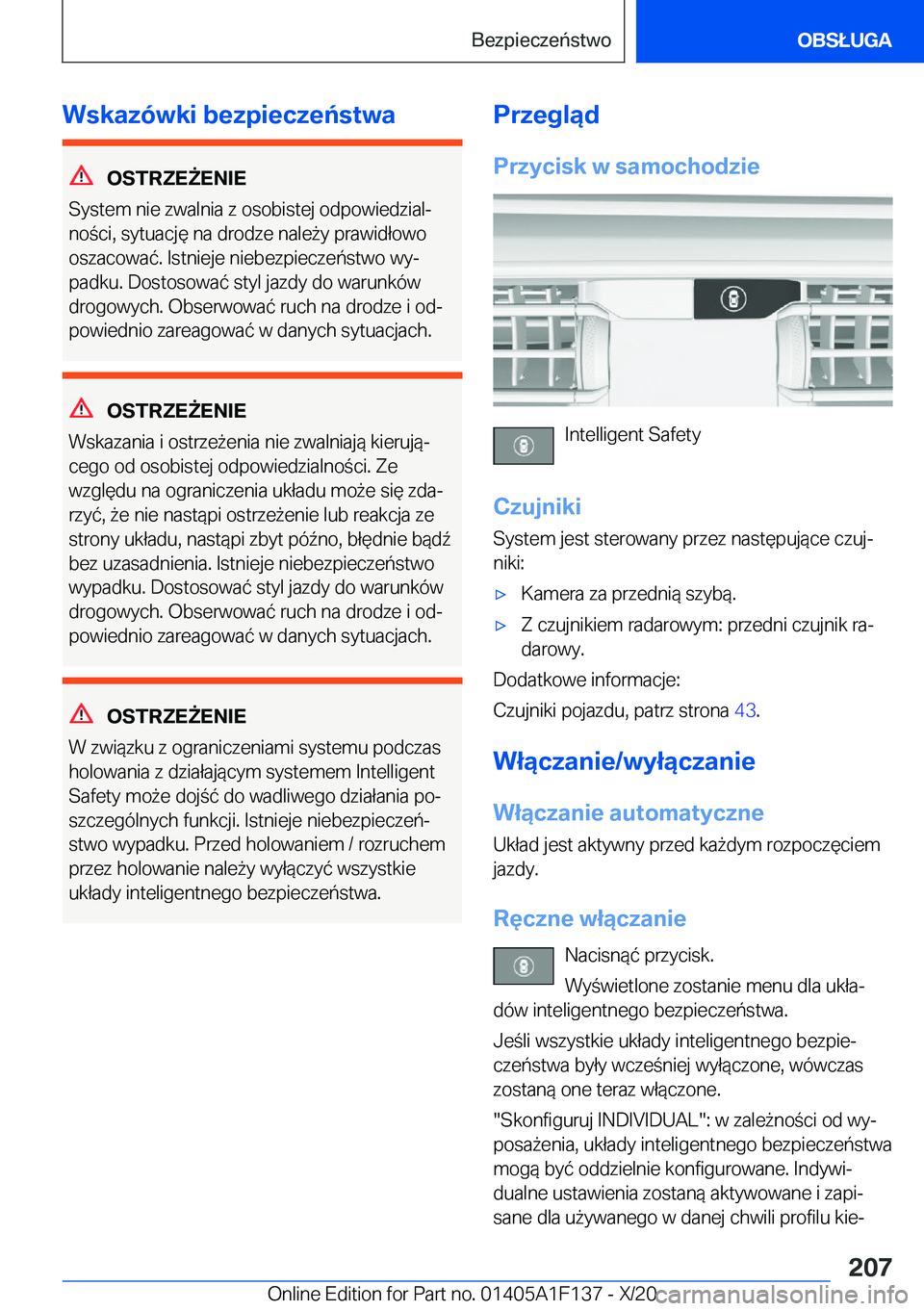 BMW X6 2021  Instrukcja obsługi (in Polish) �W�s�k�a�z�