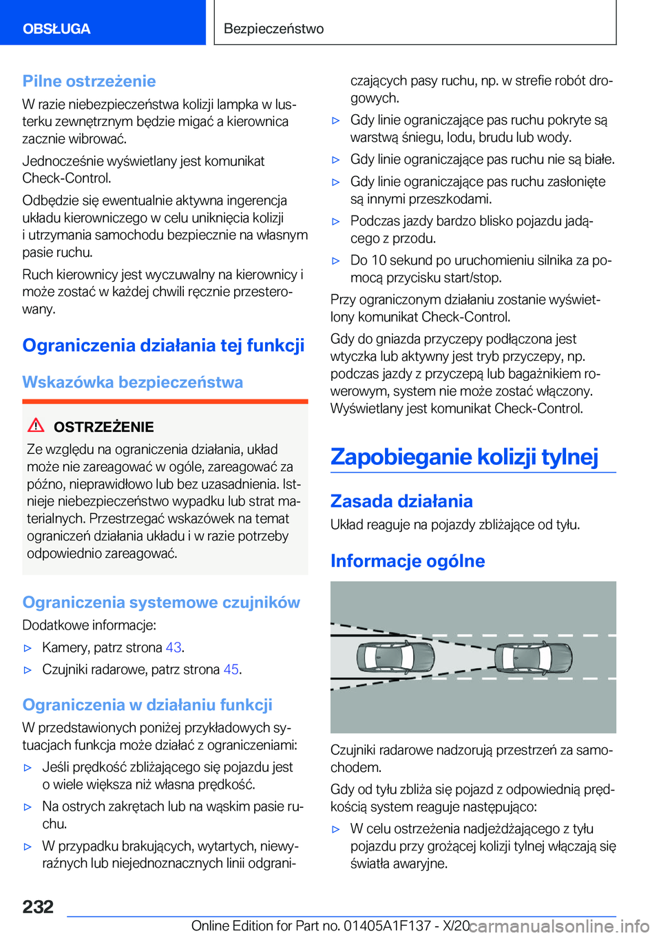 BMW X6 2021  Instrukcja obsługi (in Polish) �P�i�l�n�e��o�s�t�r�z�e9�e�n�i�e
�W��r�a�z�i�e��n�i�e�b�e�z�p�i�e�c�z�e�