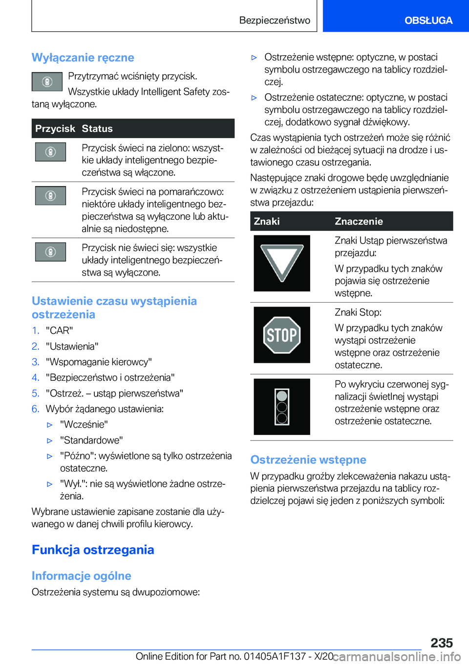 BMW X6 2021  Instrukcja obsługi (in Polish) �W�y�ł�ą�c�z�a�n�i�e��r�
