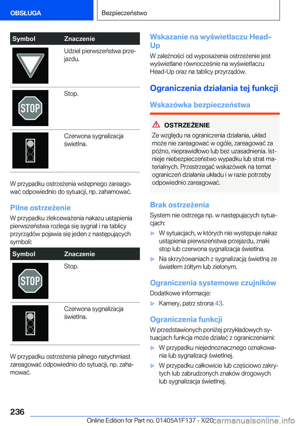BMW X6 2021  Instrukcja obsługi (in Polish) �S�y�m�b�o�l�Z�n�a�c�z�e�n�i�e�U�d�z�i�e�l��p�i�e�r�w�s�z�e�