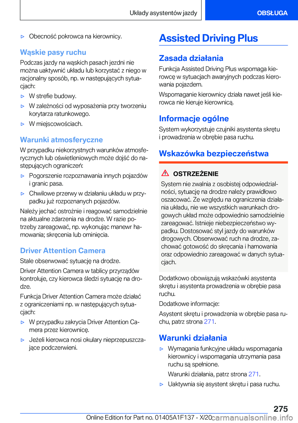 BMW X6 2021  Instrukcja obsługi (in Polish) 'x�O�b�e�c�n�o�