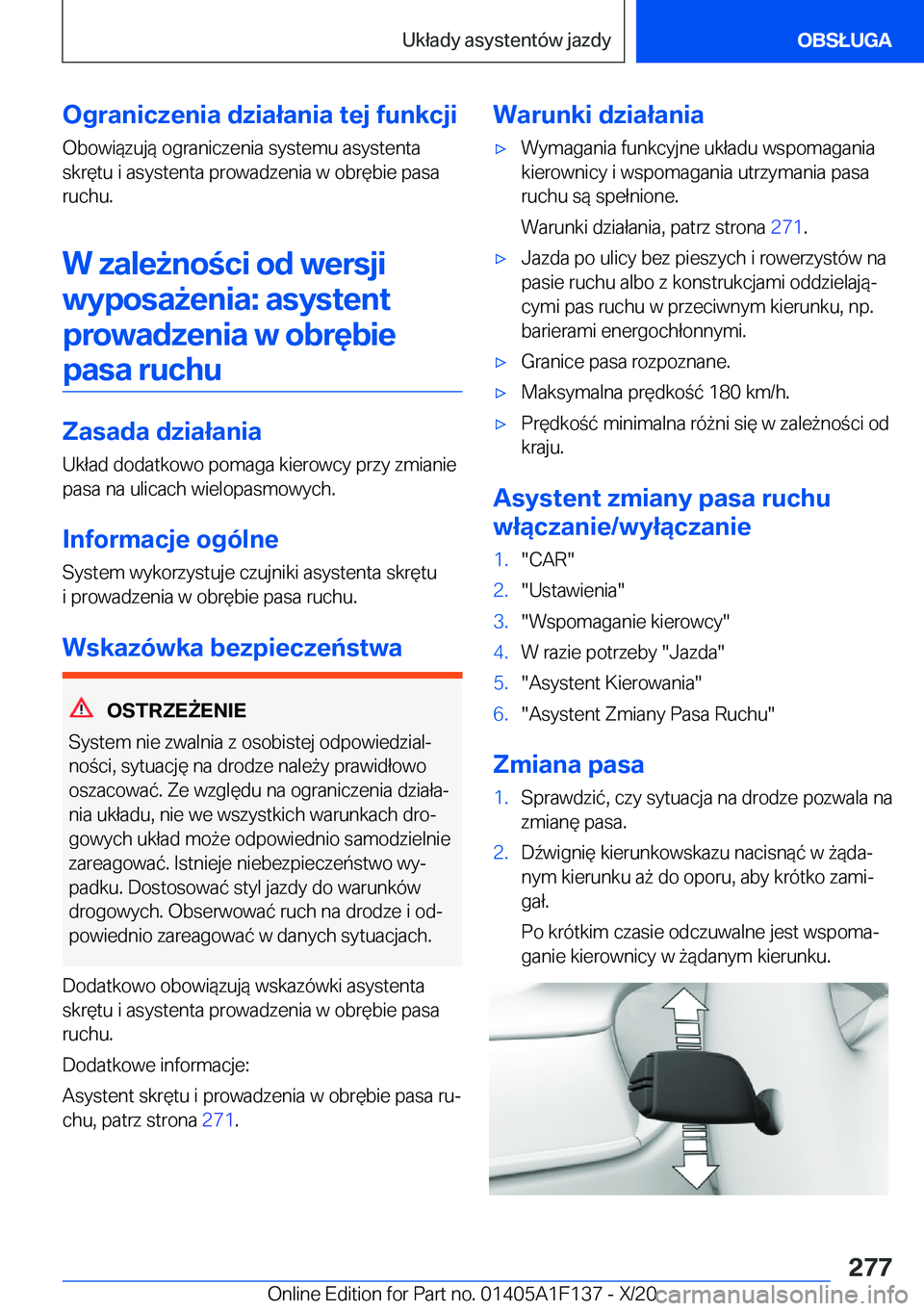 BMW X6 2021  Instrukcja obsługi (in Polish) �O�g�r�a�n�i�c�z�e�n�i�a��d�z�i�a�ł�a�n�i�a��t�e�j��f�u�n�k�c�j�i
�O�b�o�w�i�