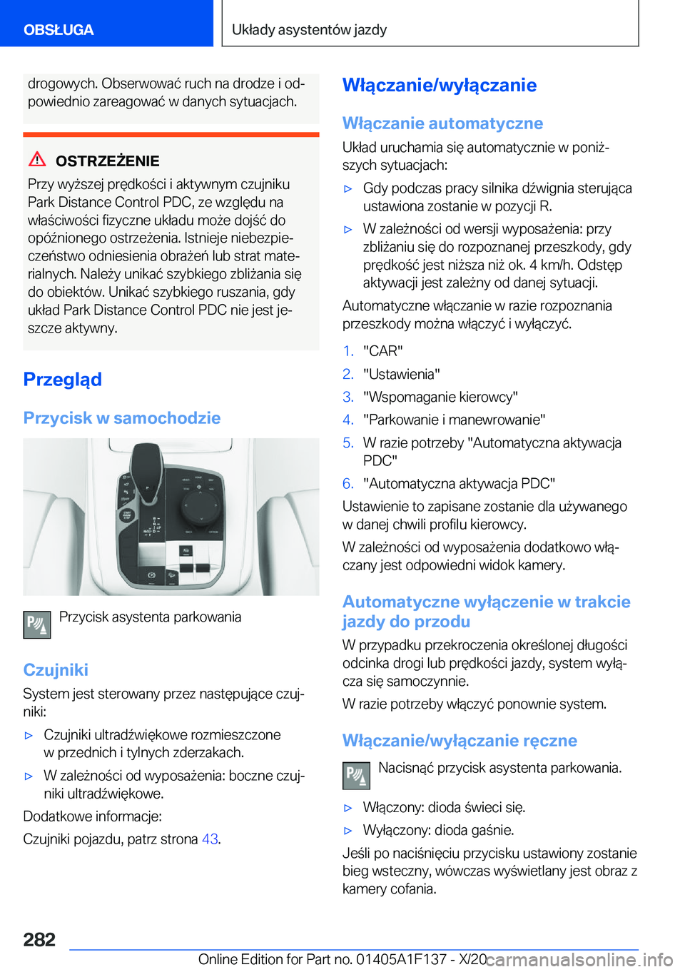 BMW X6 2021  Instrukcja obsługi (in Polish) �d�r�o�g�o�w�y�c�h�.��O�b�s�e�r�w�o�w�a�