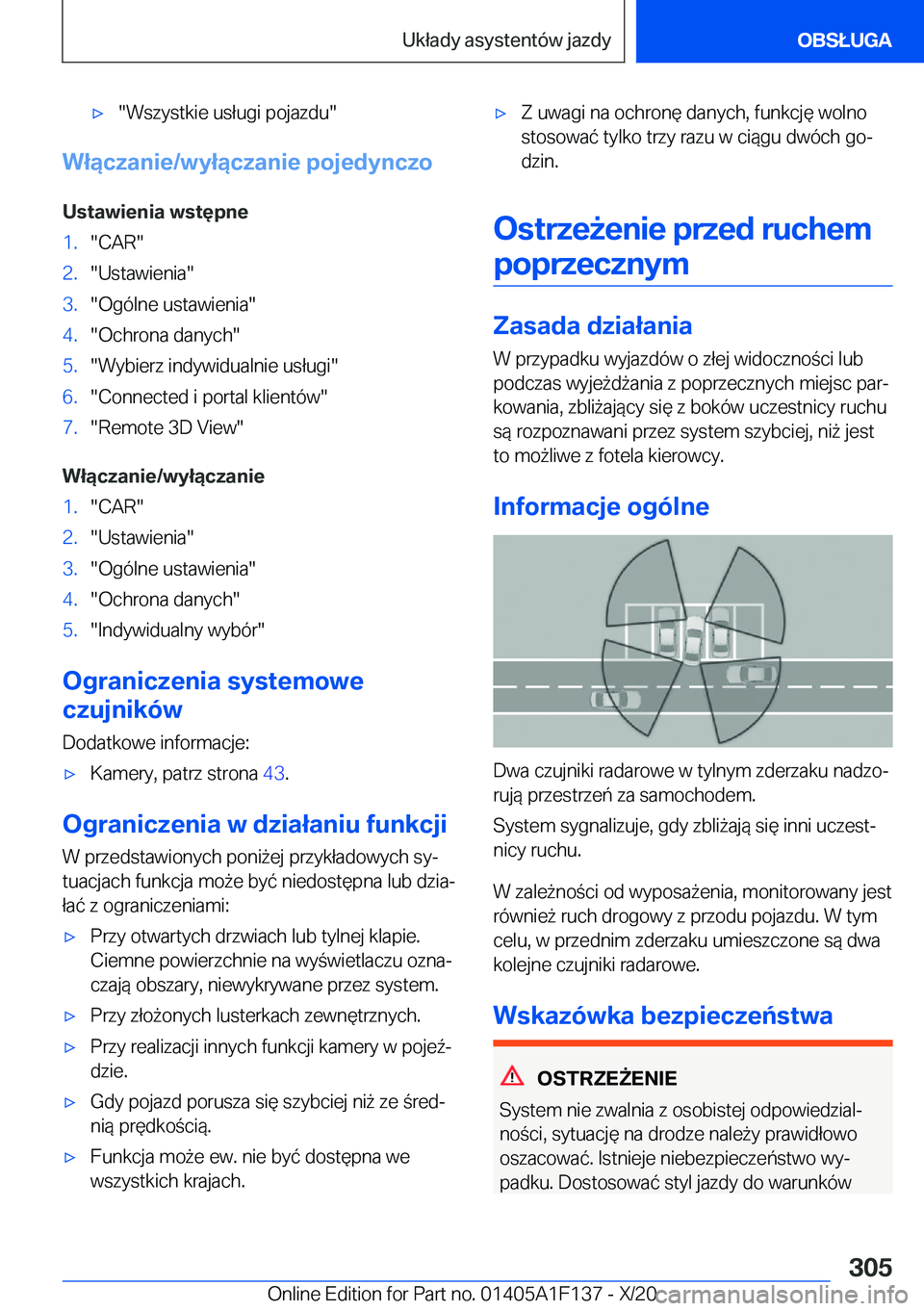 BMW X6 2021  Instrukcja obsługi (in Polish) 'x��W�s�z�y�s�t�k�i�e��u�s�ł�u�g�i��p�o�j�a�z�d�u�
�W�ł�ą�c�z�a�n�i�e�/�w�y�ł�ą�c�z�a�n�i�e��p�o�j�e�d�y�n�c�z�o
�U�s�t�a�w�i�e�n�i�a��w�s�t�