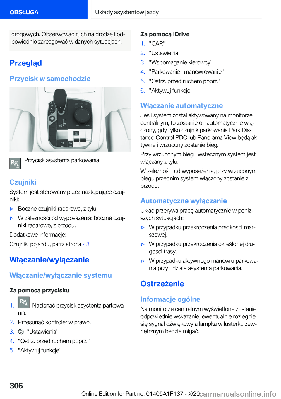 BMW X6 2021  Instrukcja obsługi (in Polish) �d�r�o�g�o�w�y�c�h�.��O�b�s�e�r�w�o�w�a�