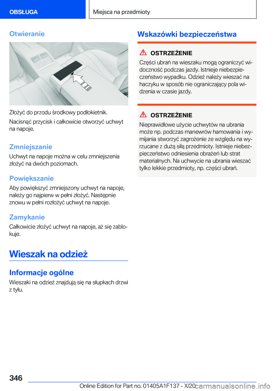 BMW X6 2021  Instrukcja obsługi (in Polish) �O�t�w�i�e�r�a�n�i�e
�Z�ł�o9�y�
