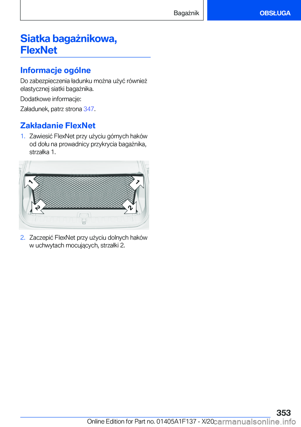 BMW X6 2021  Instrukcja obsługi (in Polish) �S�i�a�t�k�a��b�a�g�a9�n�i�k�o�w�a�,�F�l�e�x�N�e�t
�I�n�f�o�r�m�a�c�j�e��o�g�