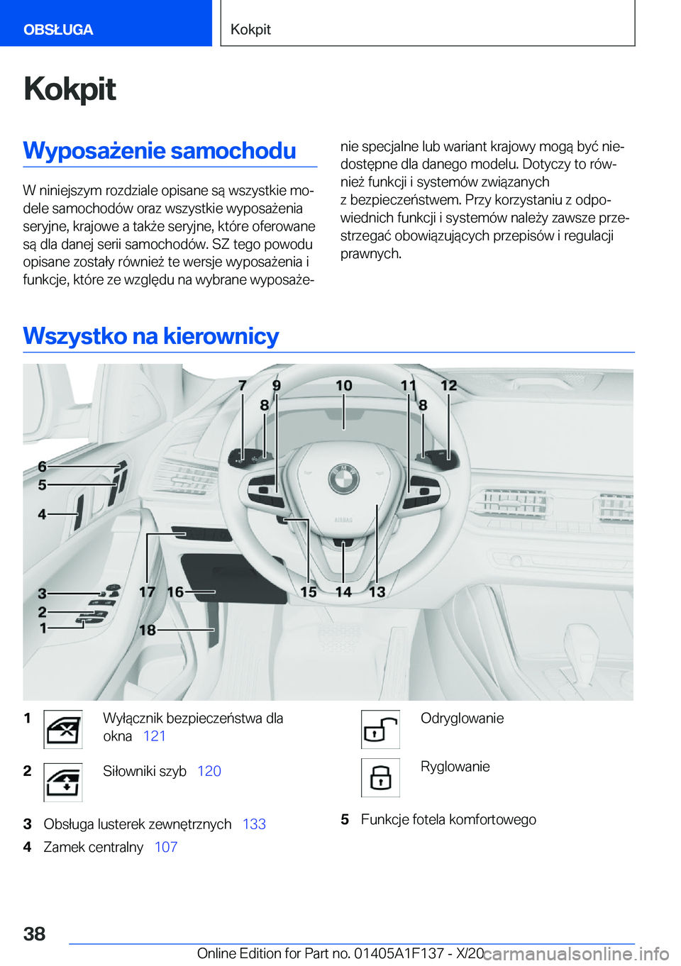 BMW X6 2021  Instrukcja obsługi (in Polish) �K�o�k�p�i�t�W�y�p�o�s�a9�e�n�i�e��s�a�m�o�c�h�o�d�u
�W��n�i�n�i�e�j�s�z�y�m��r�o�z�d�z�i�a�l�e��o�p�i�s�a�n�e��s�