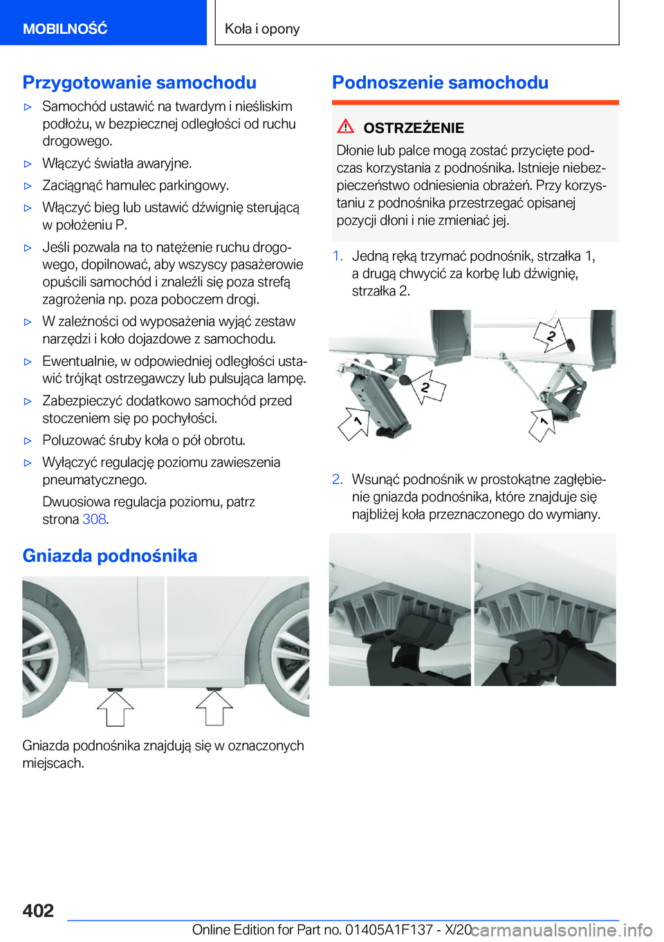 BMW X6 2021  Instrukcja obsługi (in Polish) �P�r�z�y�g�o�t�o�w�a�n�i�e��s�a�m�o�c�h�o�d�u'x�S�a�m�o�c�h�