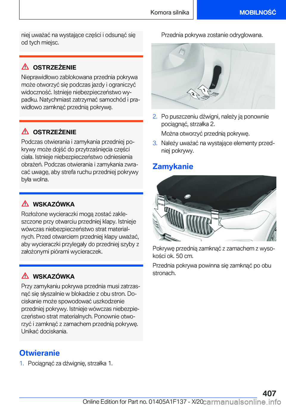 BMW X6 2021  Instrukcja obsługi (in Polish) �n�i�e�j��u�w�a9�a�