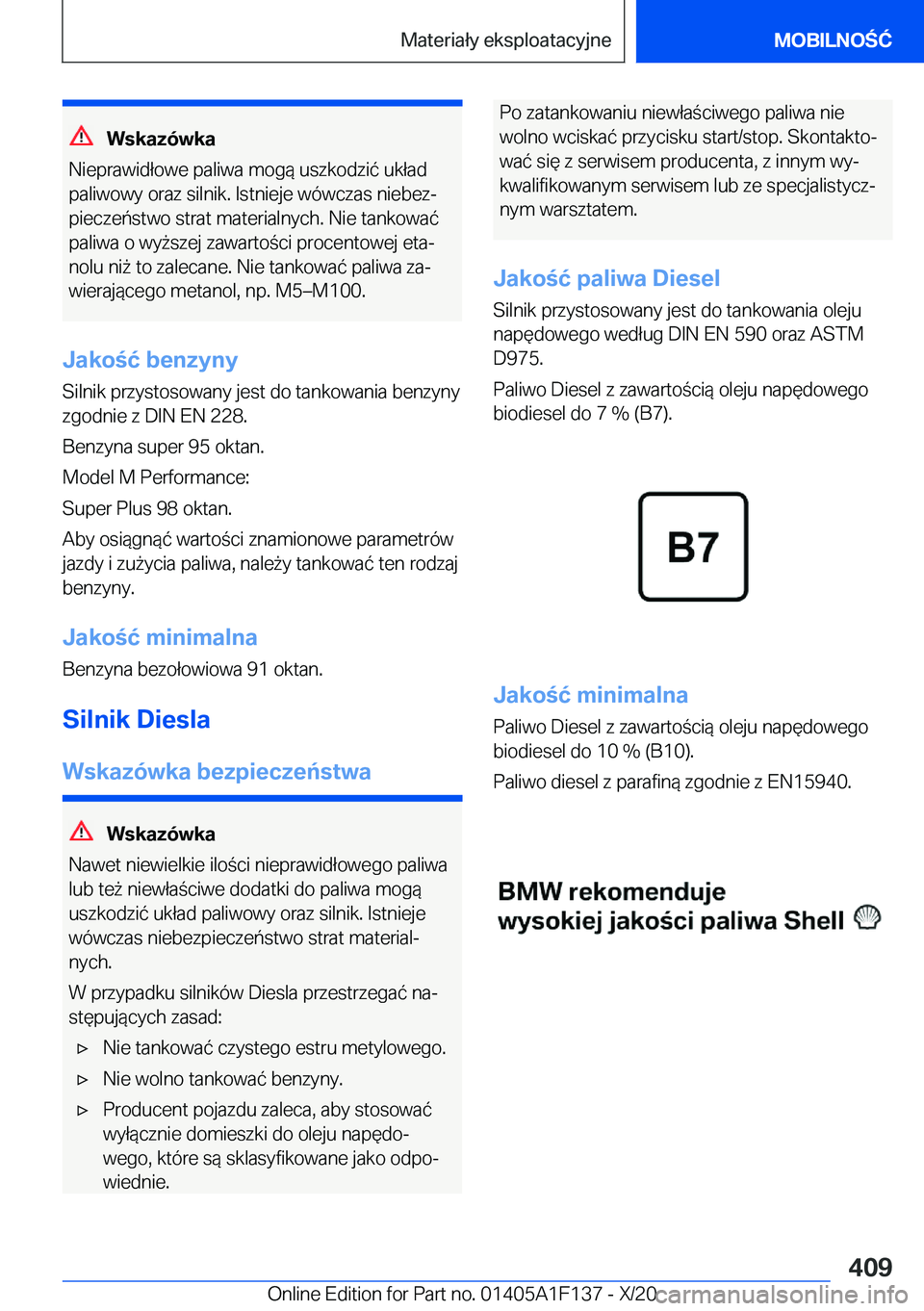 BMW X6 2021  Instrukcja obsługi (in Polish) �W�s�k�a�z�