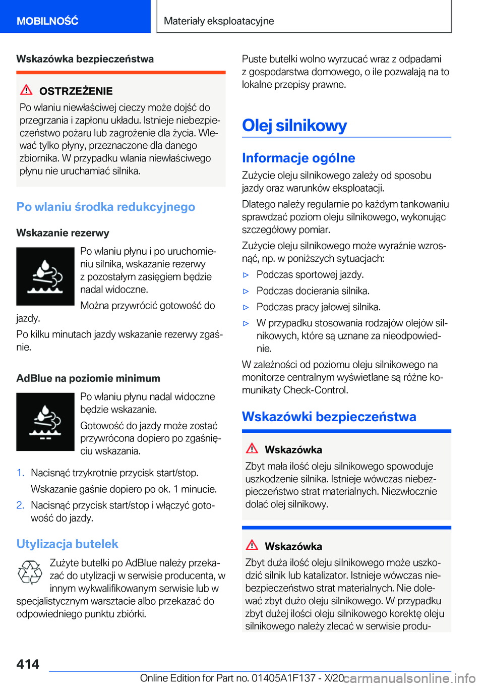 BMW X6 2021  Instrukcja obsługi (in Polish) �W�s�k�a�z�