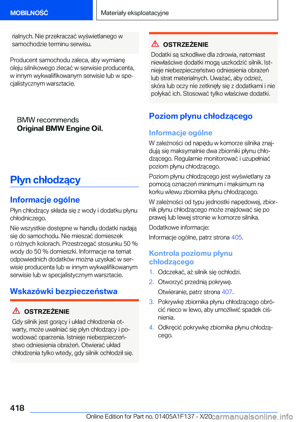 BMW X6 2021  Instrukcja obsługi (in Polish) �r�i�a�l�n�y�c�h�.��N�i�e��p�r�z�e�k�r�a�c�z�a�