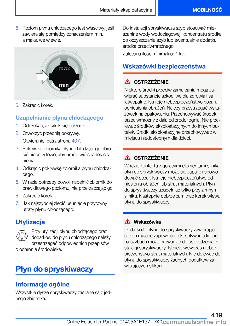 BMW X6 2021  Instrukcja obsługi (in Polish) �5�.�P�o�z�i�o�m��p�ł�y�n�u��c�h�ł�o�d�z�