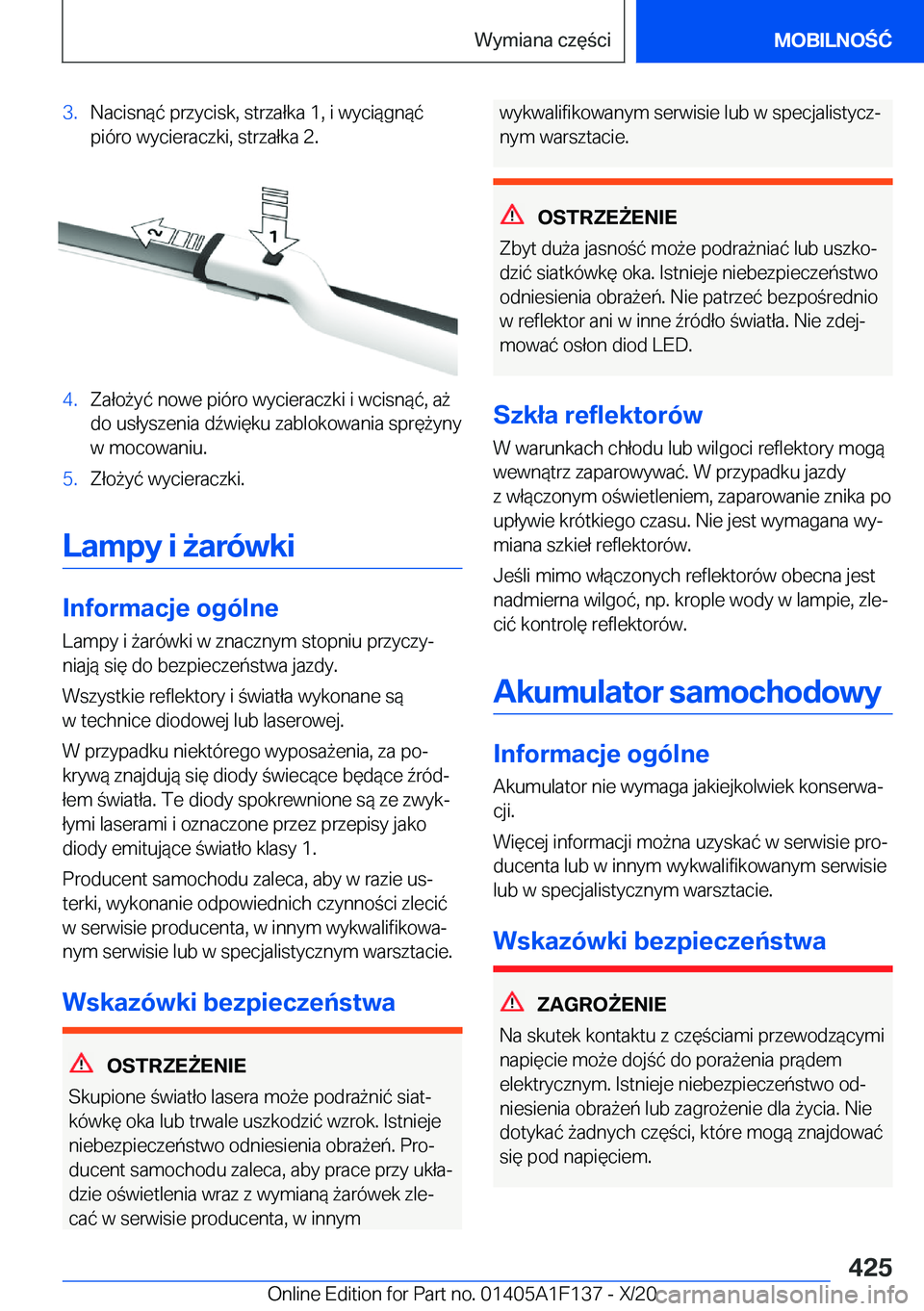 BMW X6 2021  Instrukcja obsługi (in Polish) �3�.�N�a�c�i�s�n�