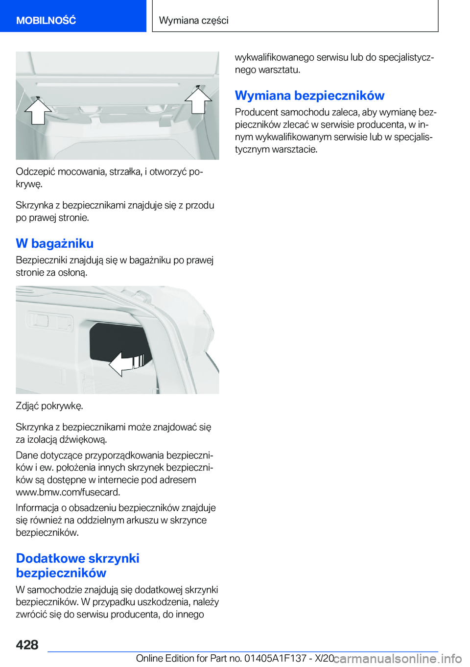 BMW X6 2021  Instrukcja obsługi (in Polish) �O�d�c�z�e�p�i�