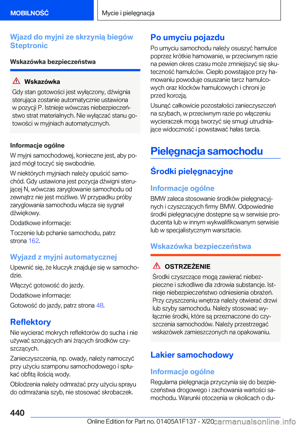 BMW X6 2021  Instrukcja obsługi (in Polish) �W�j�a�z�d��d�o��m�y�j�n�i��z�e��s�k�r�z�y�n�i�ą��b�i�e�g�