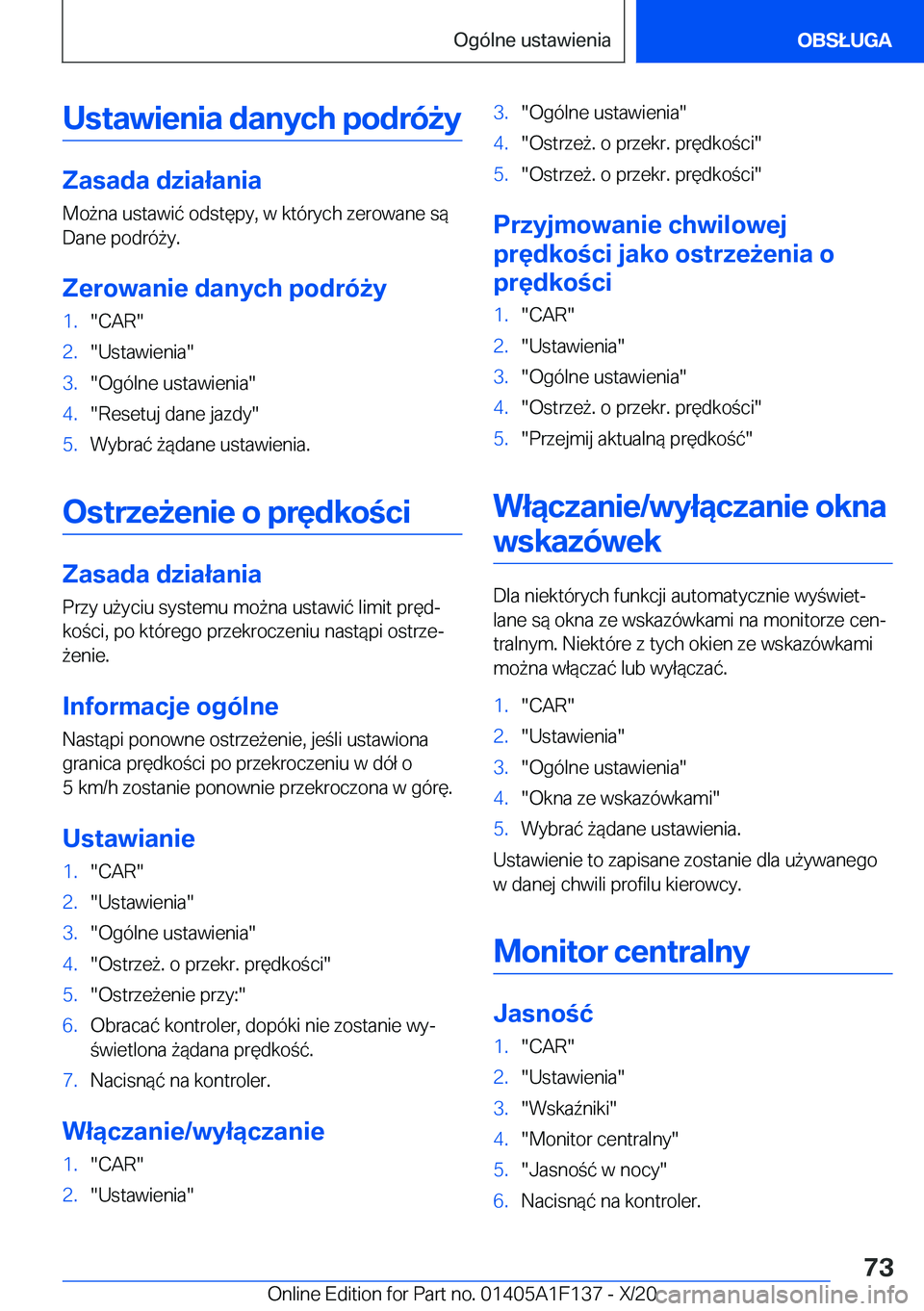 BMW X6 2021  Instrukcja obsługi (in Polish) �U�s�t�a�w�i�e�n�i�a��d�a�n�y�c�h��p�o�d�r�