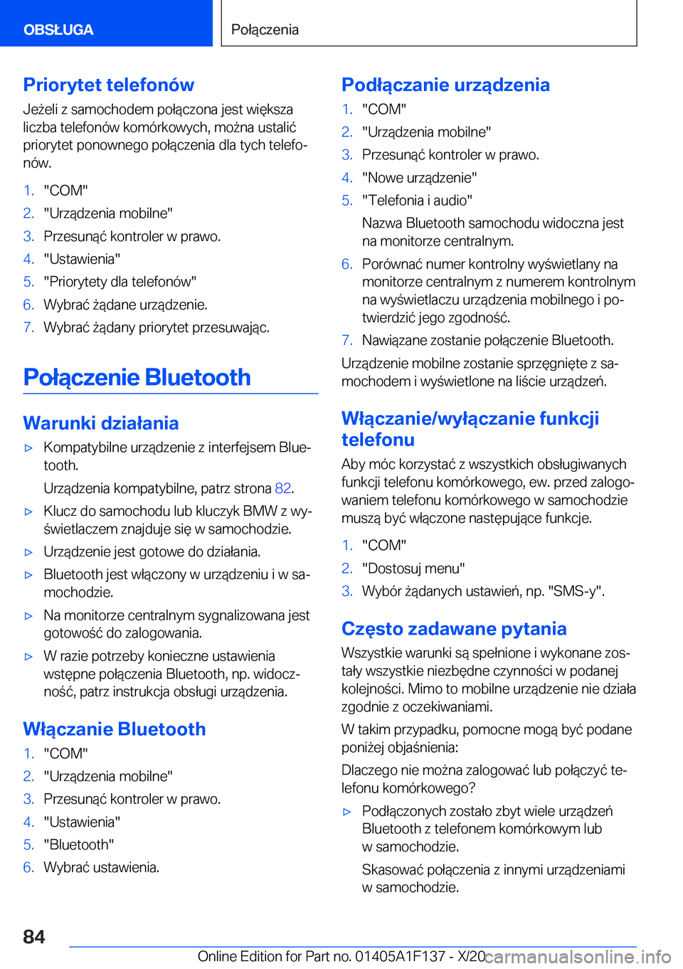 BMW X6 2021  Instrukcja obsługi (in Polish) �P�r�i�o�r�y�t�e�t��t�e�l�e�f�o�n�