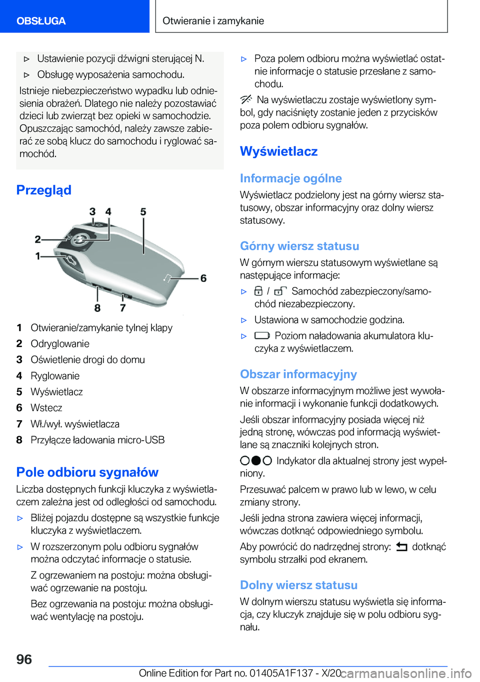 BMW X6 2021  Instrukcja obsługi (in Polish) 'x�U�s�t�a�w�i�e�n�i�e��p�o�z�y�c�j�i��d7�w�i�g�n�i��s�t�e�r�u�j�