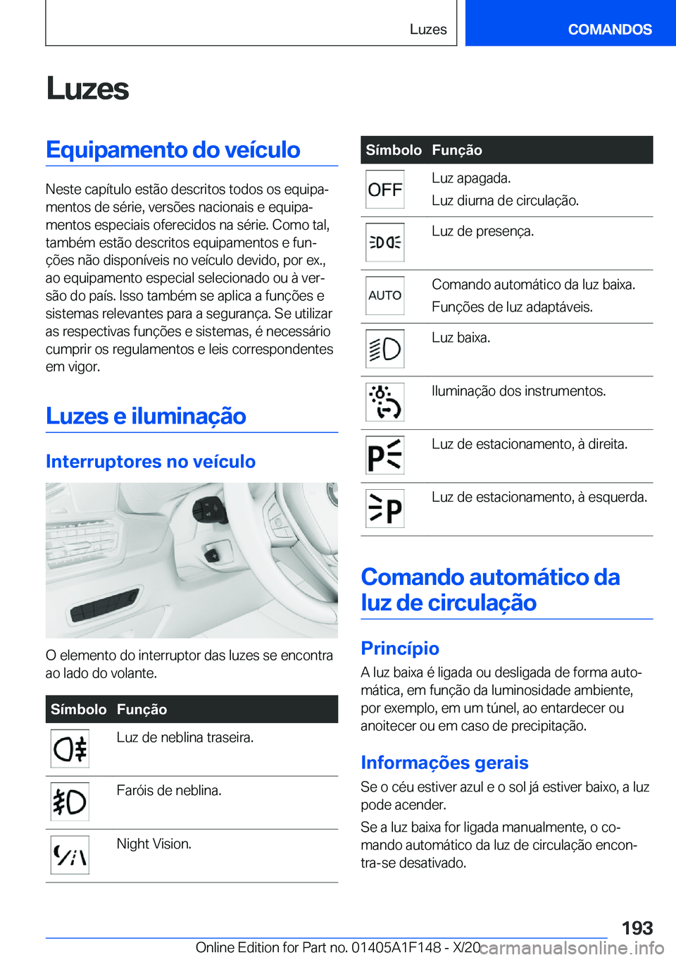 BMW X6 2021  Manual do condutor (in Portuguese) �L�u�z�e�s�E�q�u�i�p�a�m�e�n�t�o��d�o��v�e�