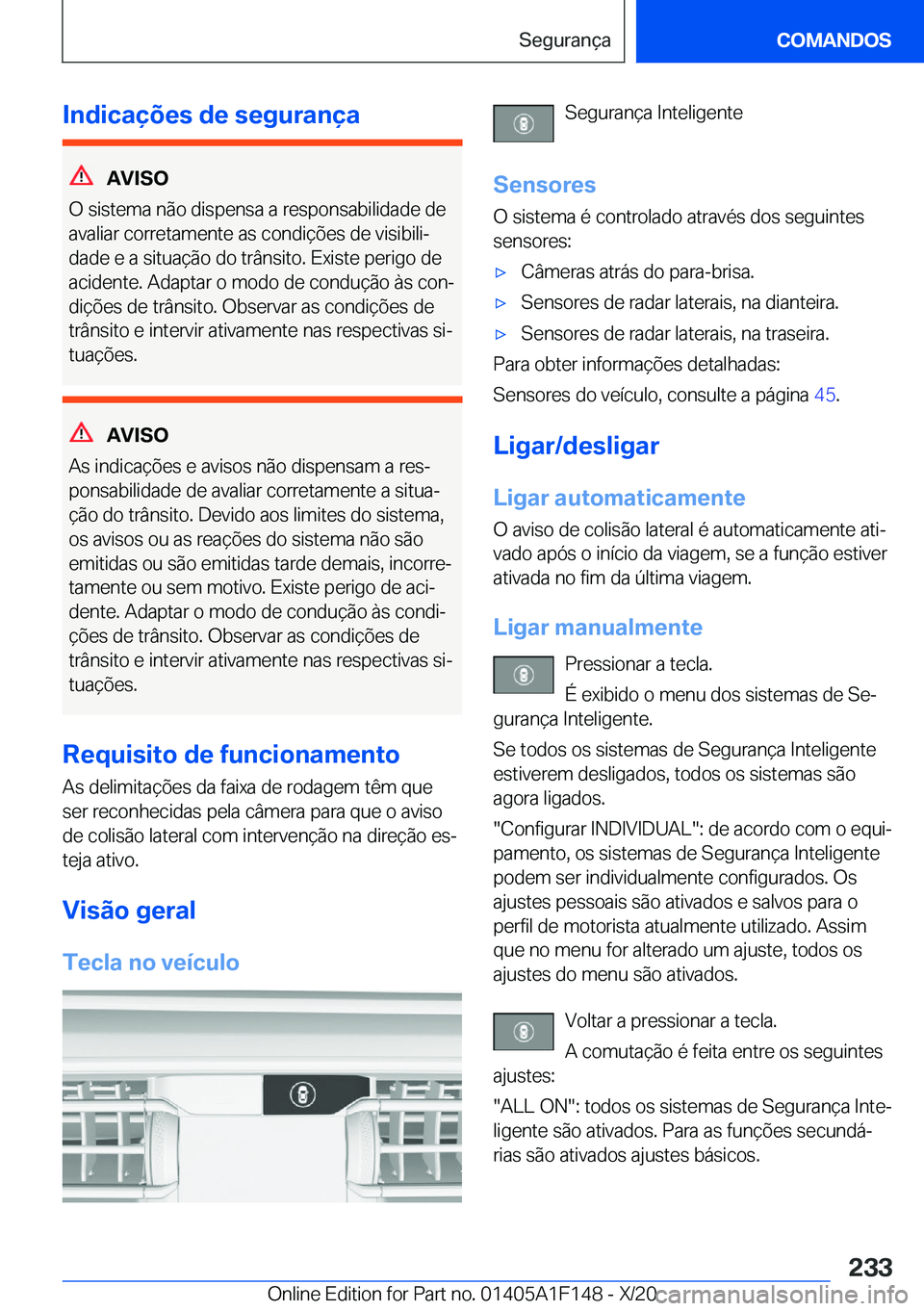 BMW X6 2021  Manual do condutor (in Portuguese) �I�n�d�i�c�a�