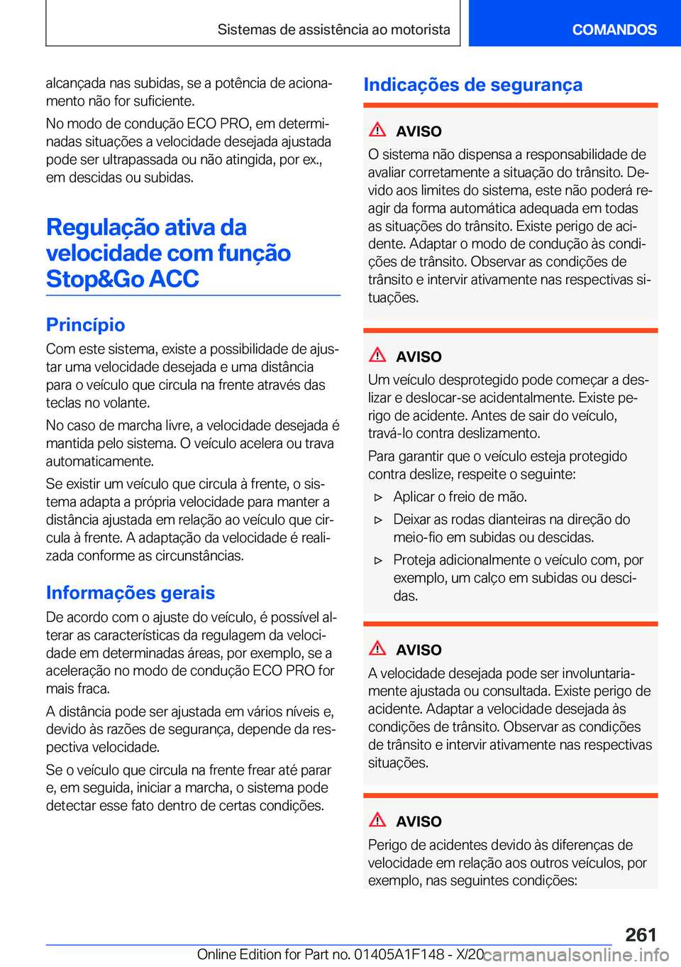 BMW X6 2021  Manual do condutor (in Portuguese) �a�l�c�a�n�