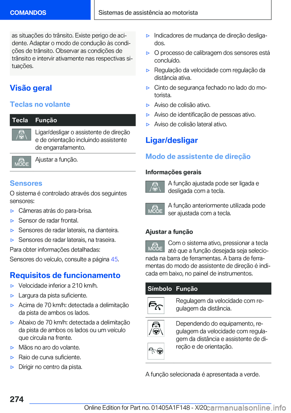 BMW X6 2021  Manual do condutor (in Portuguese) �a�s��s�i�t�u�a�