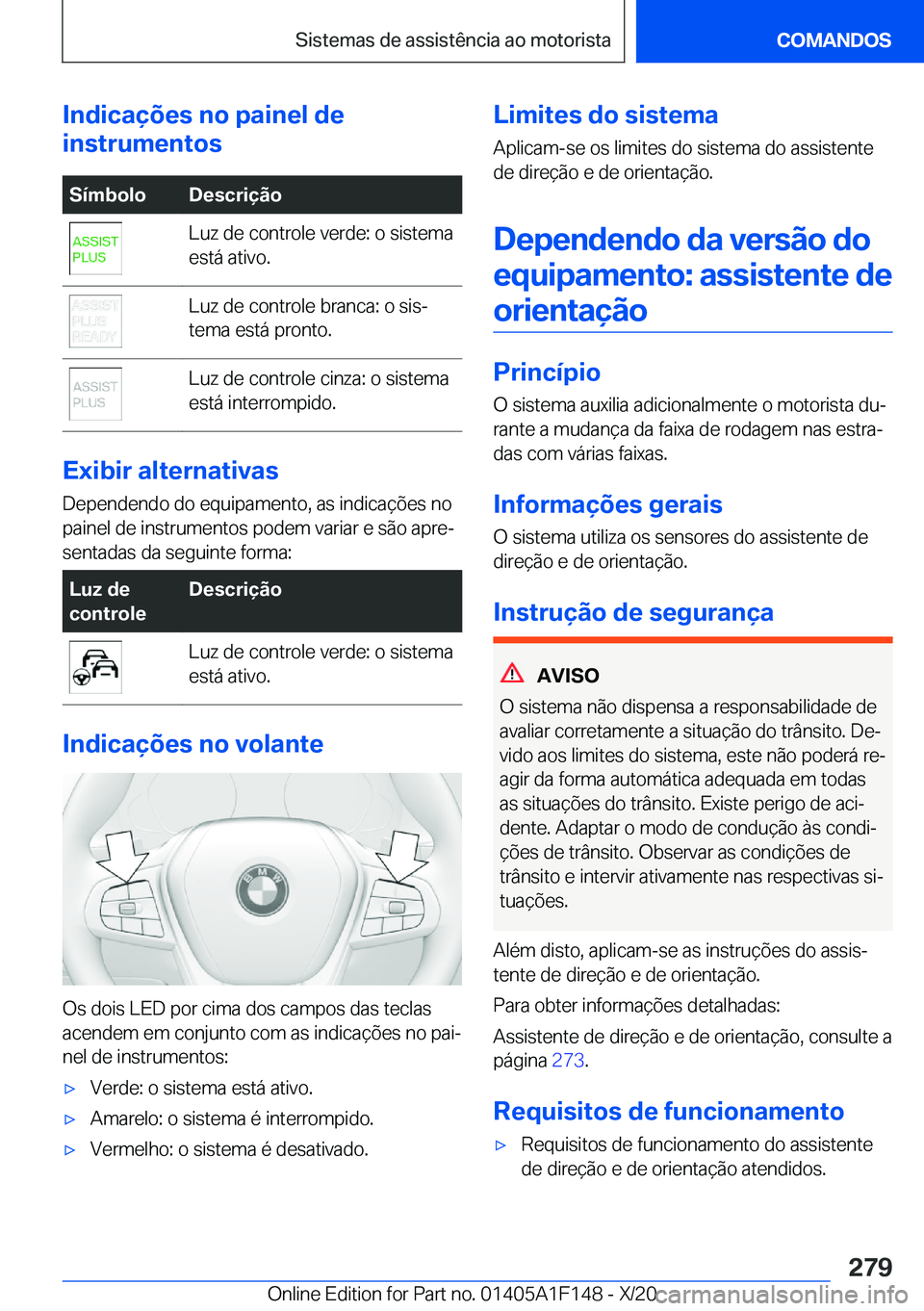 BMW X6 2021  Manual do condutor (in Portuguese) �I�n�d�i�c�a�