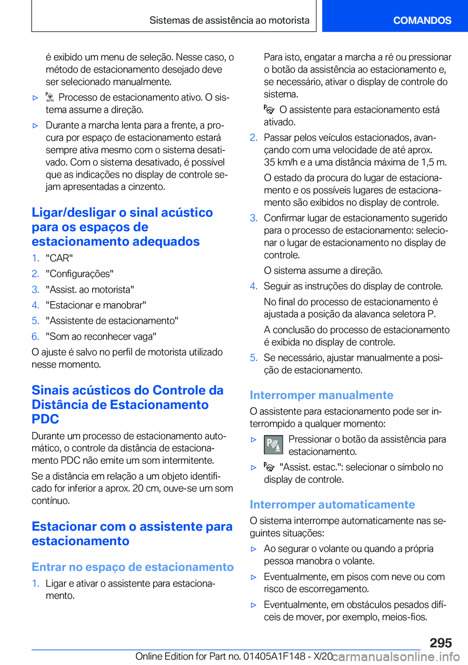 BMW X6 2021  Manual do condutor (in Portuguese) �é��e�x�i�b�i�d�o��u�m��m�e�n�u��d�e��s�e�l�e�