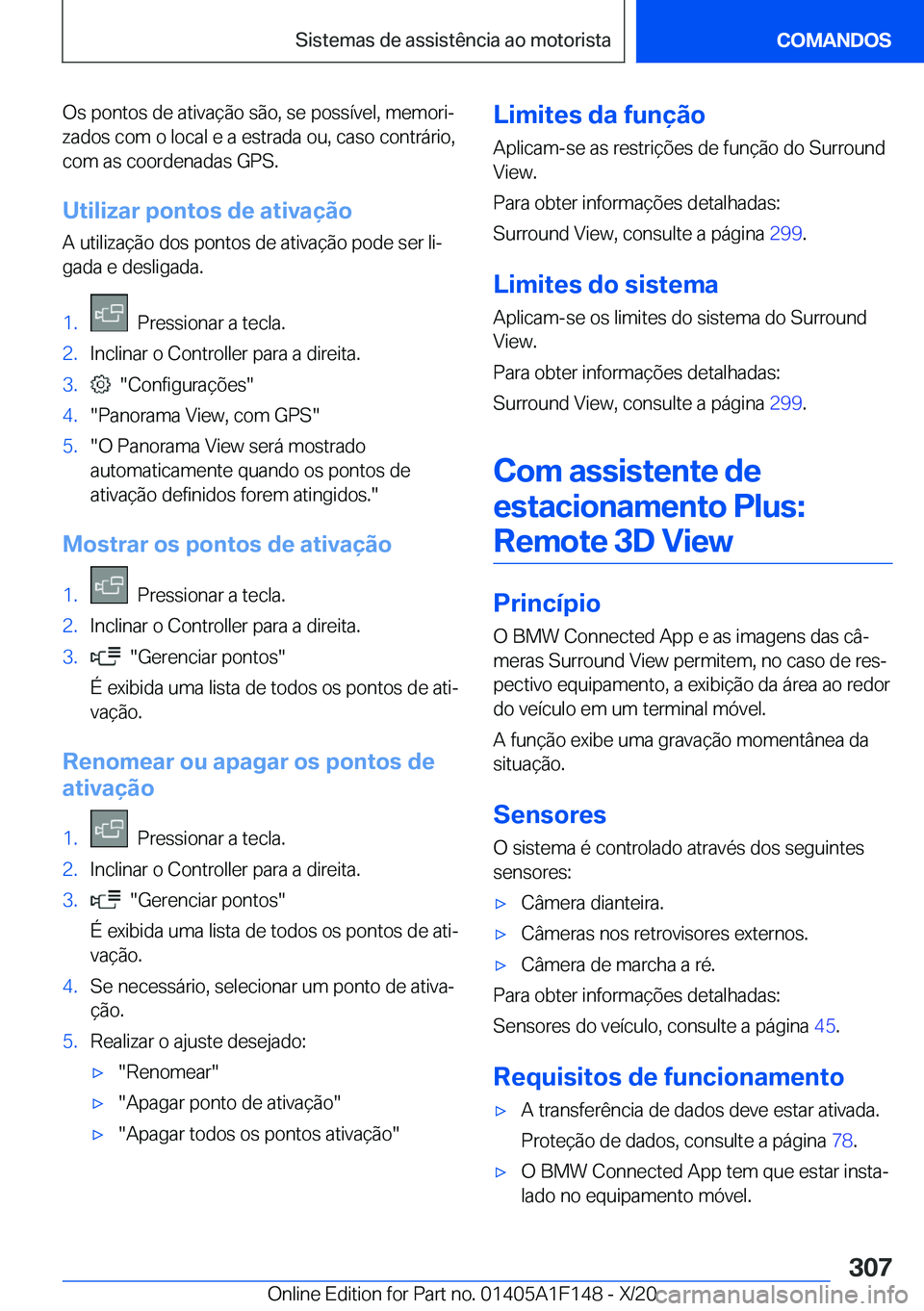 BMW X6 2021  Manual do condutor (in Portuguese) �O�s��p�o�n�t�o�s��d�e��a�t�i�v�a�