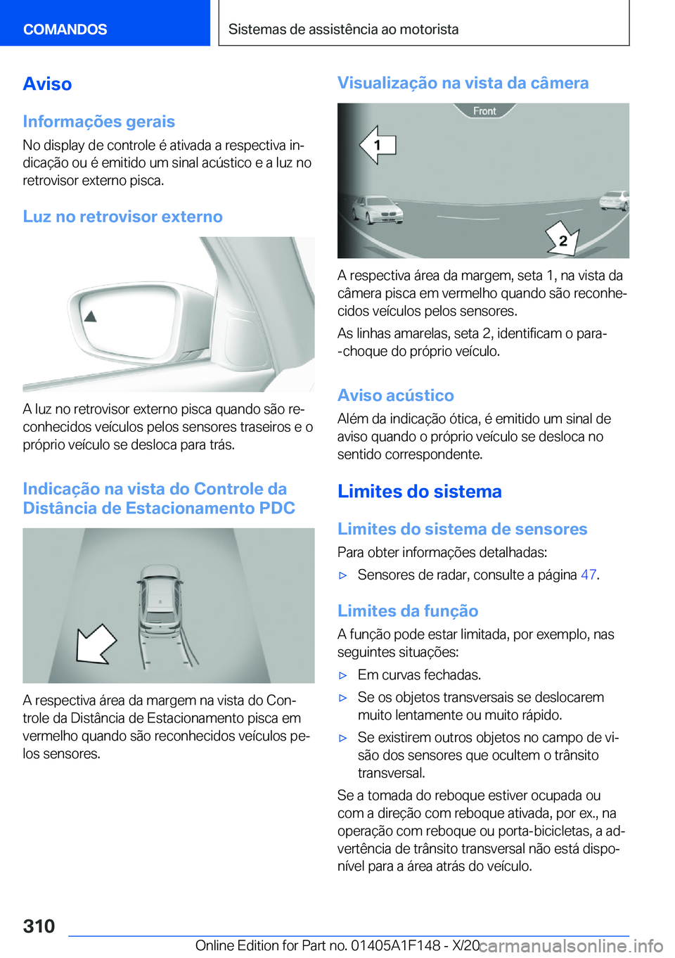 BMW X6 2021  Manual do condutor (in Portuguese) �A�v�i�s�o�I�n�f�o�r�m�a�