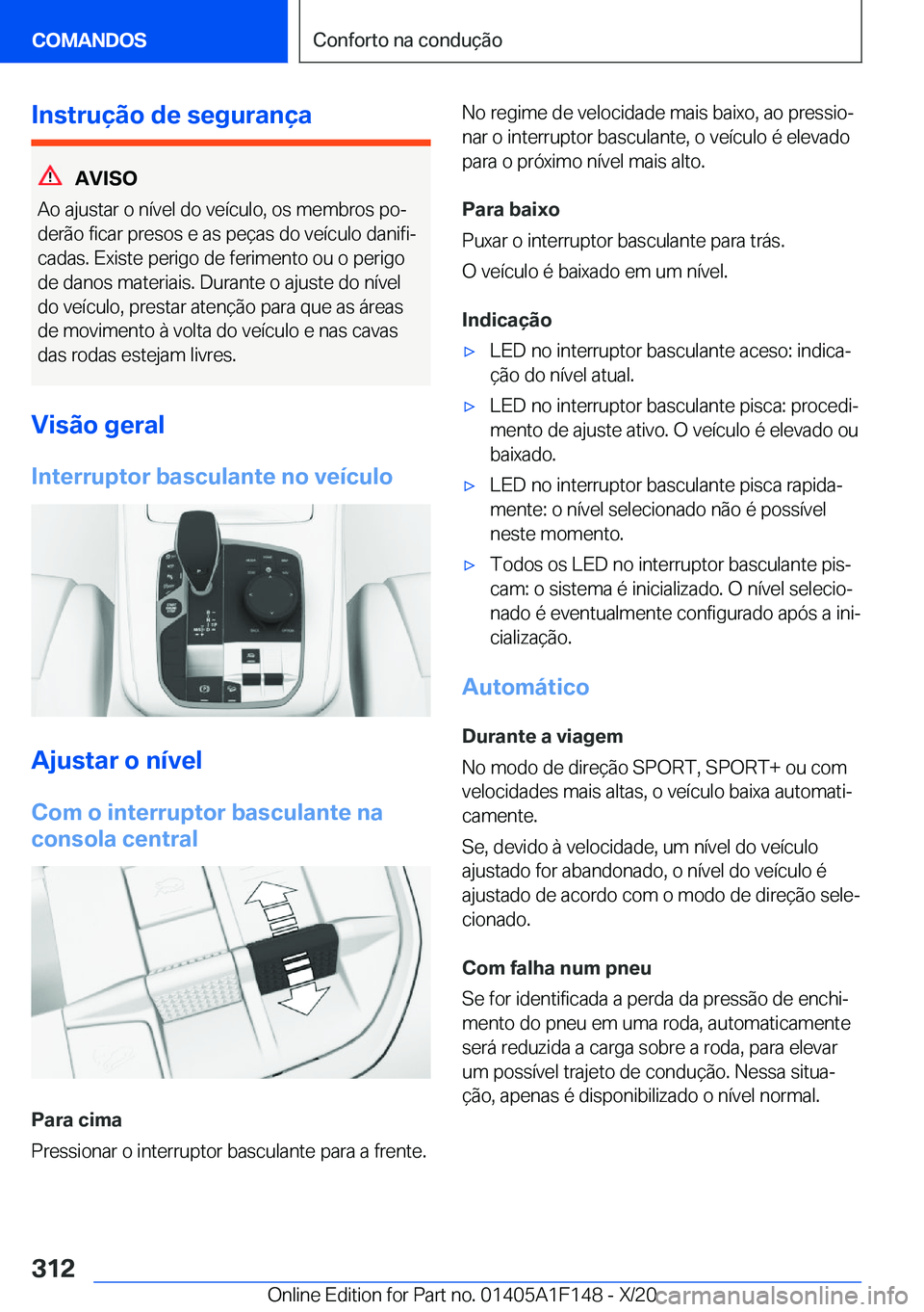 BMW X6 2021  Manual do condutor (in Portuguese) �I�n�s�t�r�u�