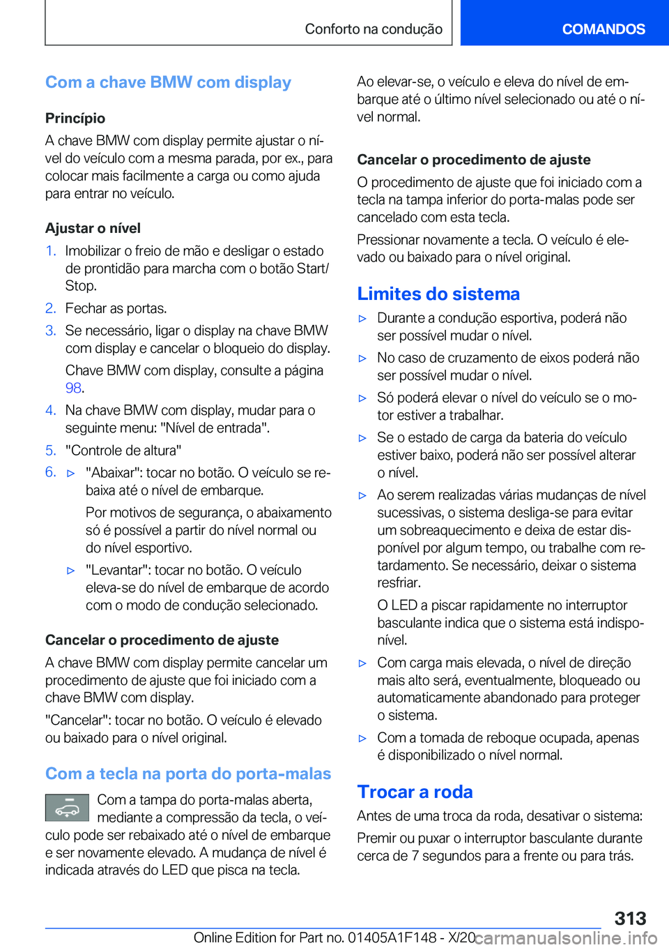 BMW X6 2021  Manual do condutor (in Portuguese) �C�o�m��a��c�h�a�v�e��B�M�W��c�o�m��d�i�s�p�l�a�y�P�r�i�n�c�