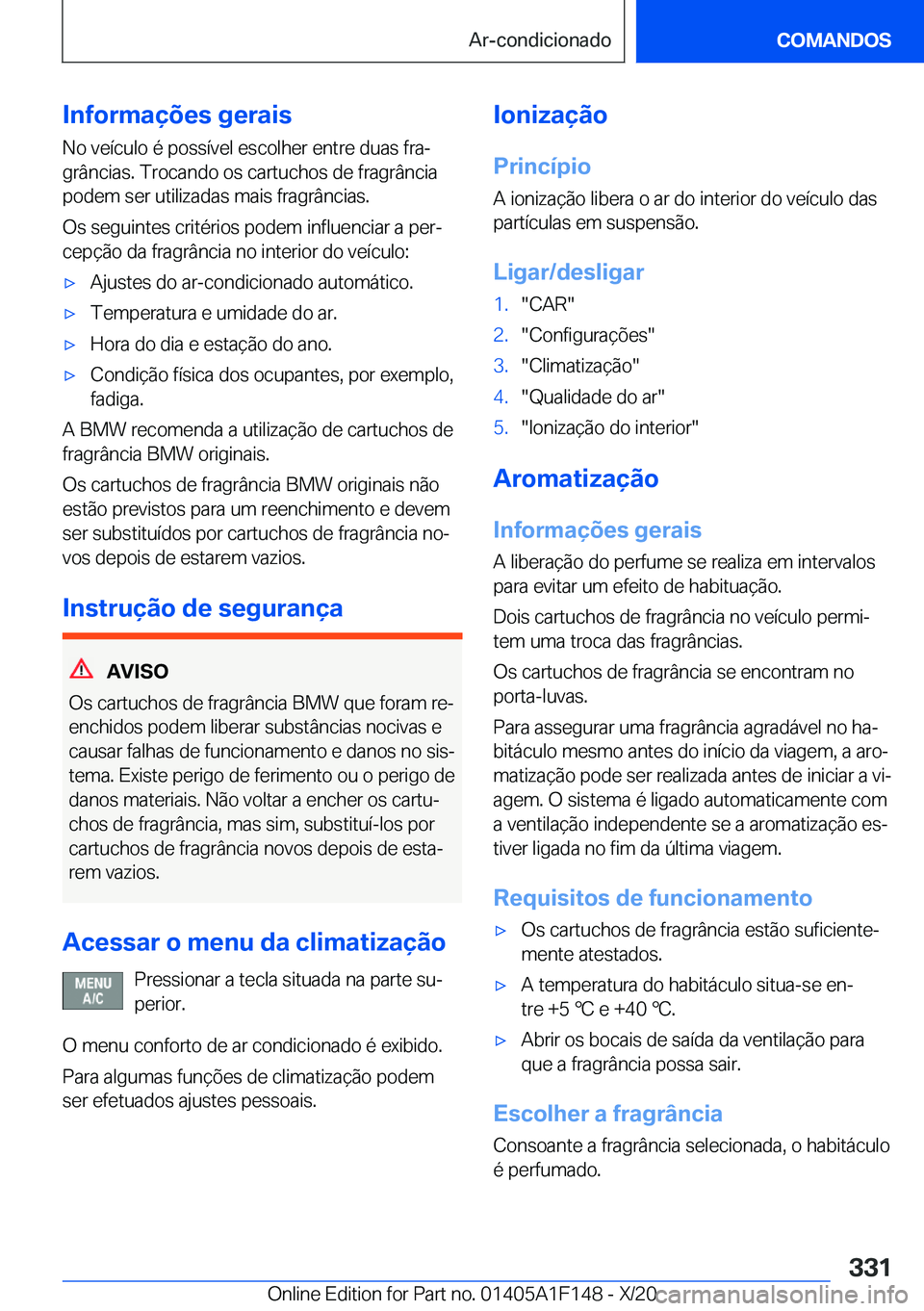 BMW X6 2021  Manual do condutor (in Portuguese) �I�n�f�o�r�m�a�