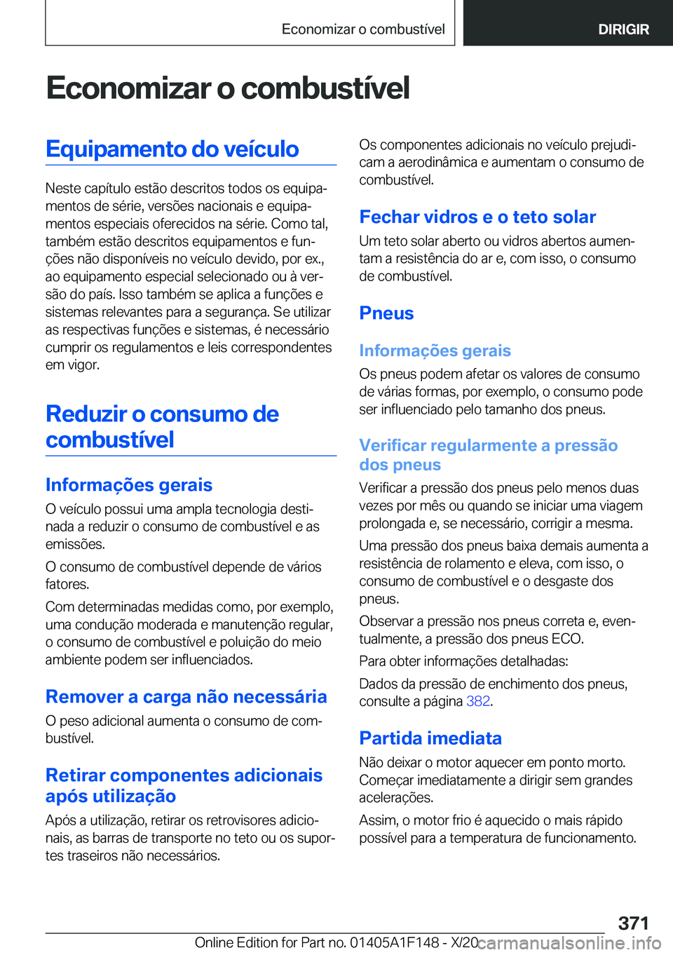 BMW X6 2021  Manual do condutor (in Portuguese) �E�c�o�n�o�m�i�z�a�r��o��c�o�m�b�u�s�t�