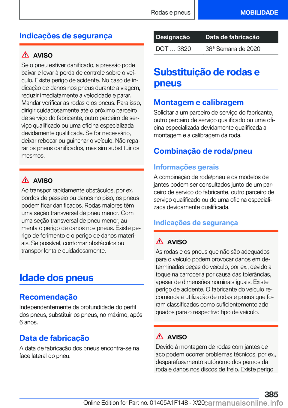 BMW X6 2021  Manual do condutor (in Portuguese) �I�n�d�i�c�a�